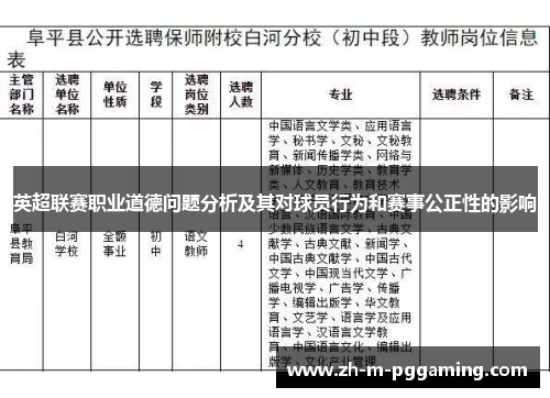 英超联赛职业道德问题分析及其对球员行为和赛事公正性的影响 英超联赛职业道德问题分析及其对球员行为和赛事公正性的影响